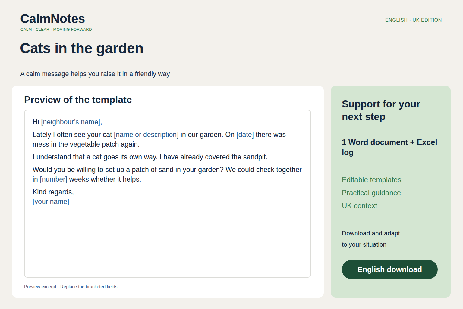 Neighbours’ cats in your garden – Pack