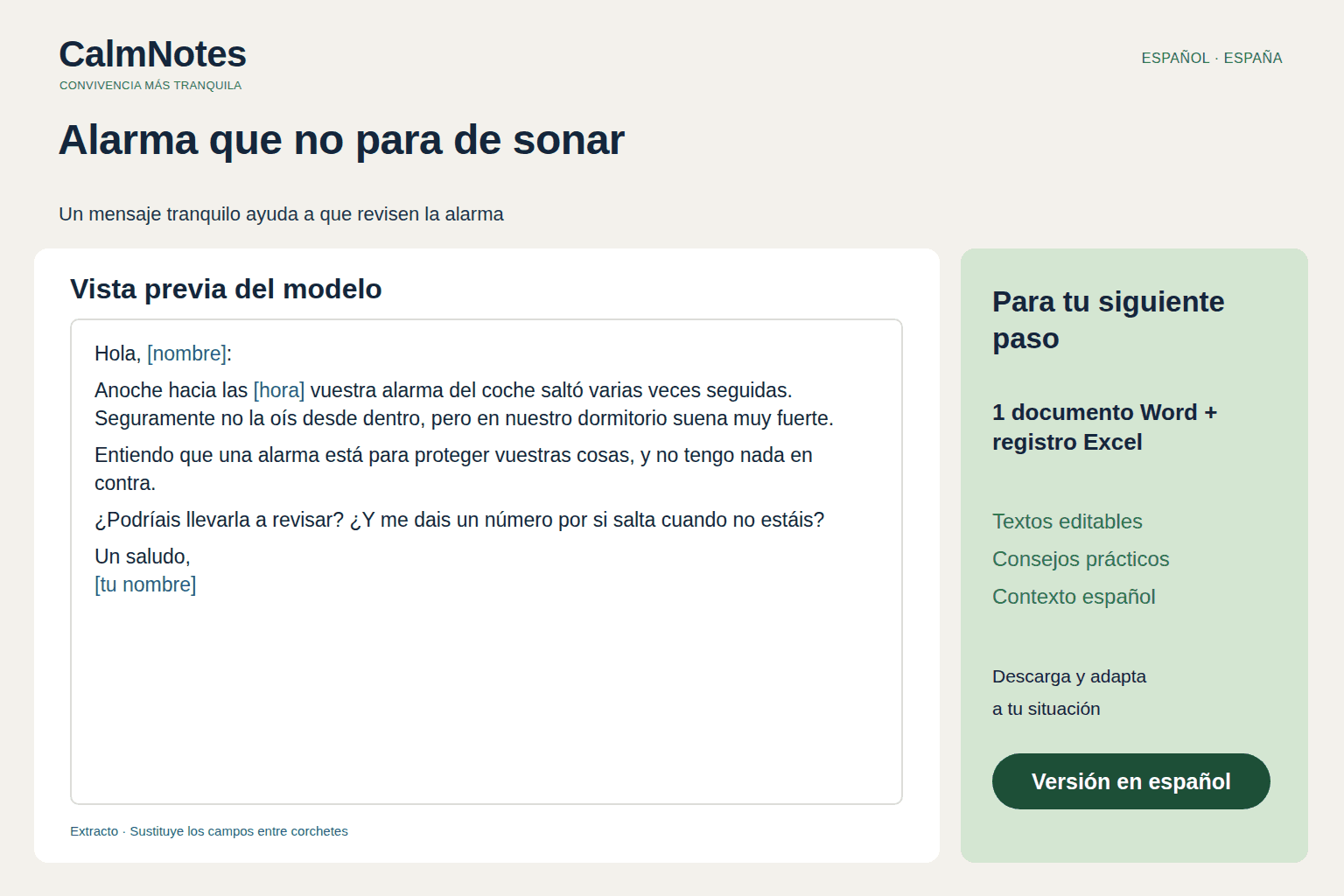 Una alarma que no para de sonar — Paquete