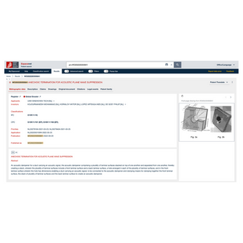 Patent family 1: Anechoic termination for acoustic plane wave suppression