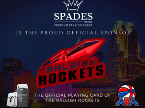 Spades Brand Gaming Sponsors the Raleigh Rockets Professional ABA Basketball Team