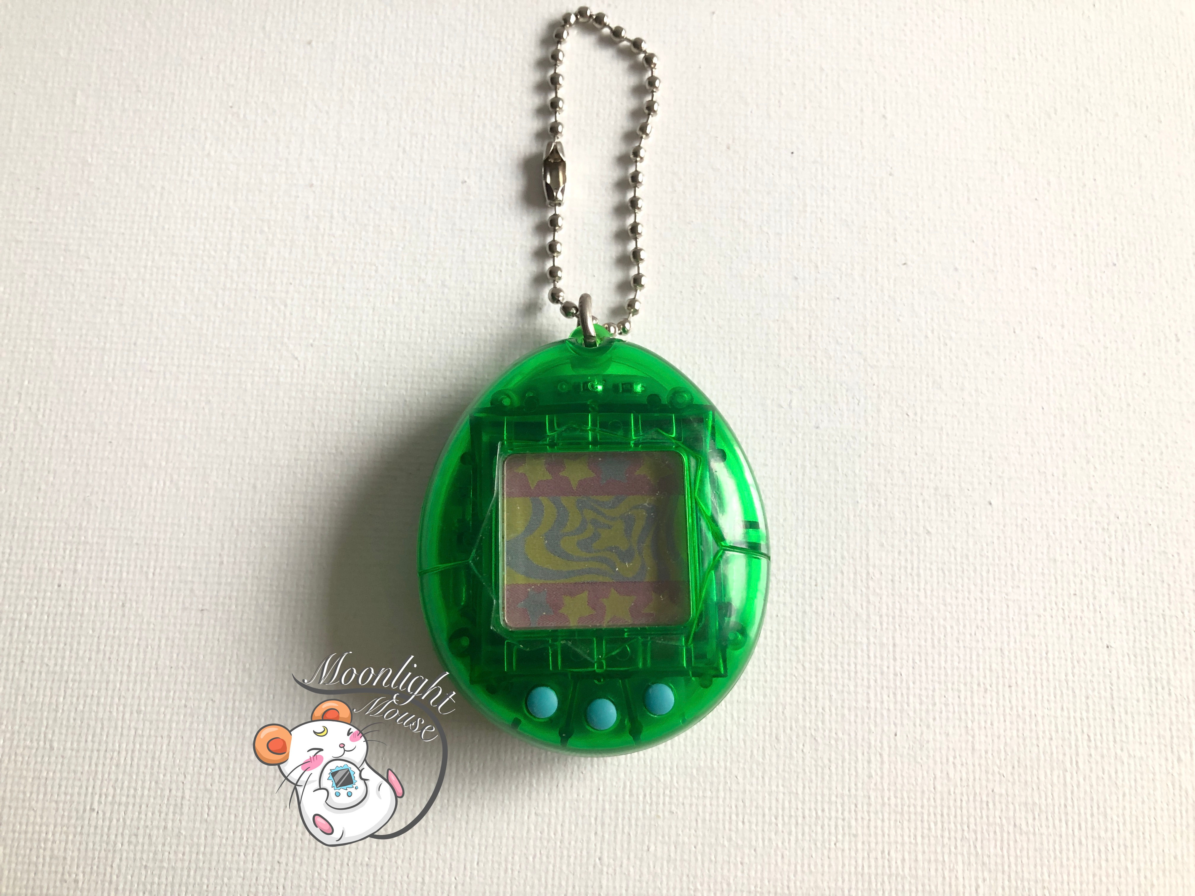Tamagotchi Original Gen 2 P2 Transparent Clear Green Bandai Japan 1997