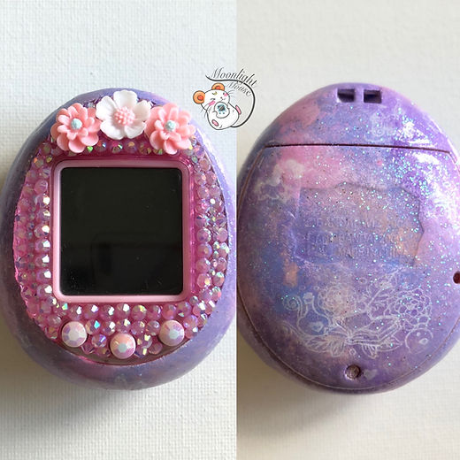 Custom Tamagotchi iD Pink Purple Flower Color Bandai Painted