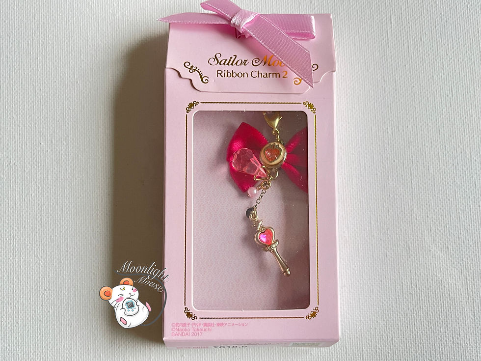 Thumbnail: Bandai Sailor Moon Ribbon Charm Red Pink Bow Chibi Moon