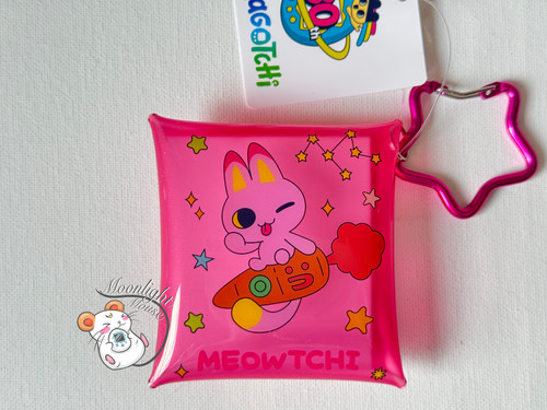 Tamagotchi Exhibition Pink Purple Orange Pouch Bag Keychain Bandai