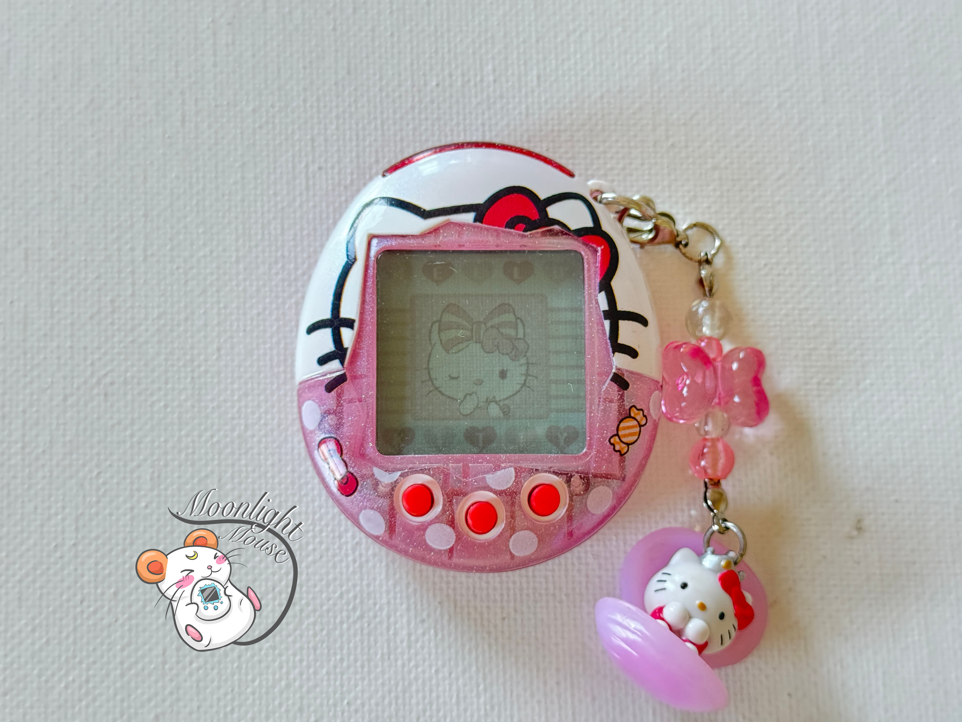 CUSTOM: Tamagotchi Connection v1 Hello Kitty Candy Pink Glitter 2004