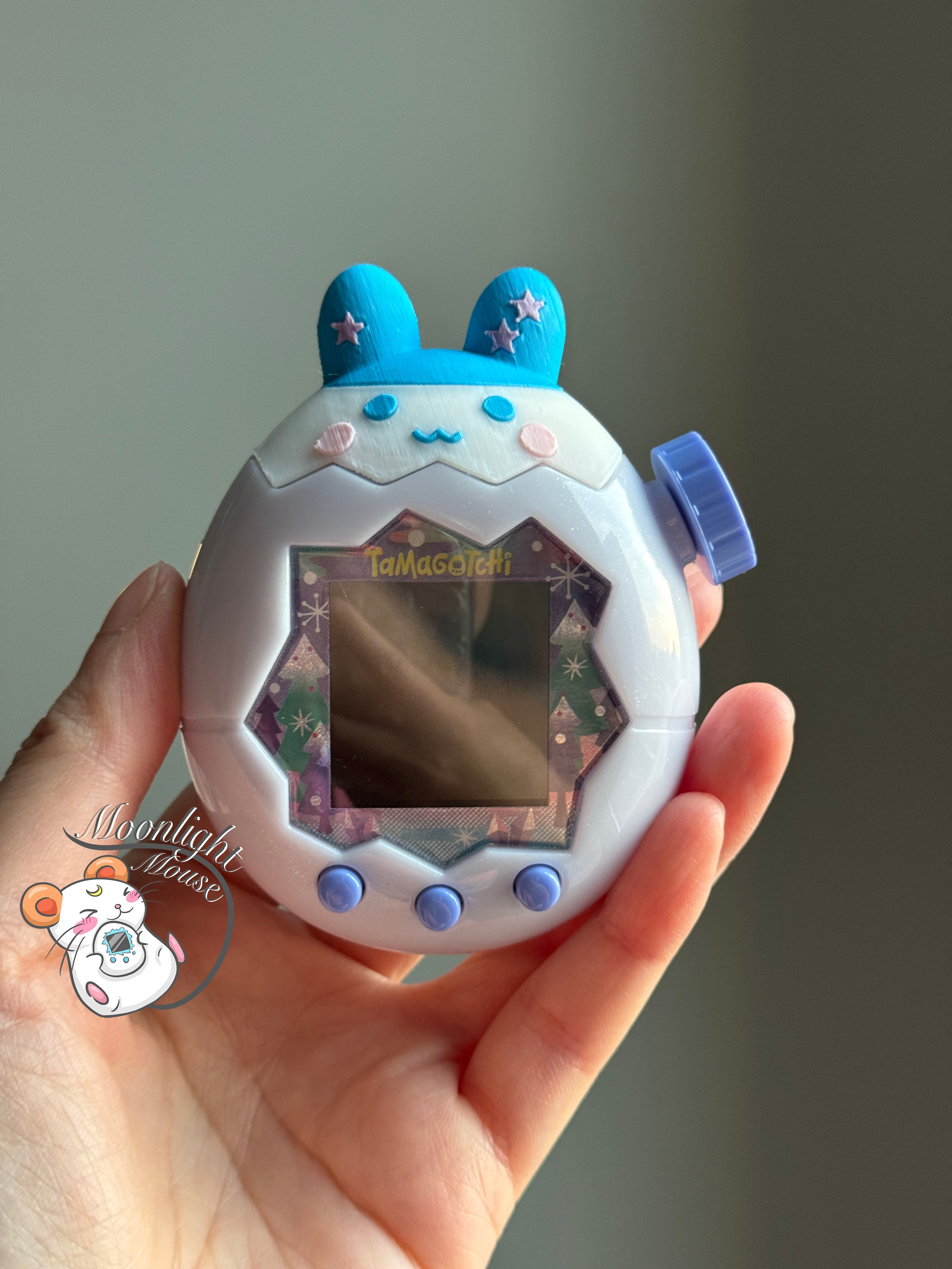 Tamagotchi Paradise Purple Star Mimitchi 3D Print Top Cover White Blue