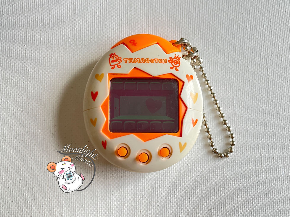 Thumbnail: Tamagotchi Original Osutchi Mesutchi Green Orange Stars Pair 1997