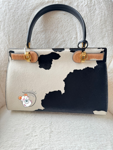 NWT Tory Burch Lee Radziwill Calf Hair Satchel Crossbody Black