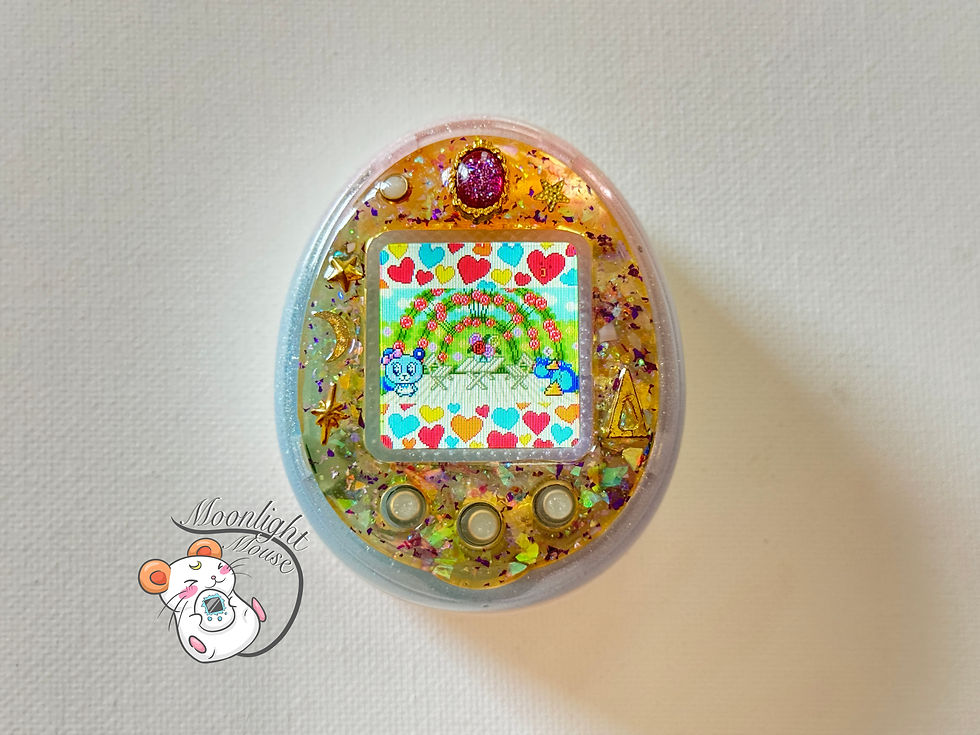Thumbnail: CUSTOM: Tamagotchi 4U English Pink Blue Purple Pastel Glitter Bandai Japan 2014
