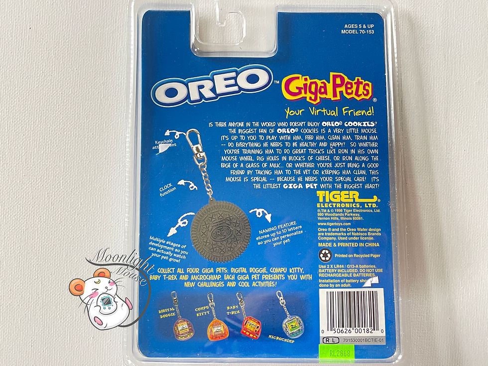 Thumbnail: Giga Pets Oreo Rat Mouse Tiger Virtual Pet Tamagotchi 1998