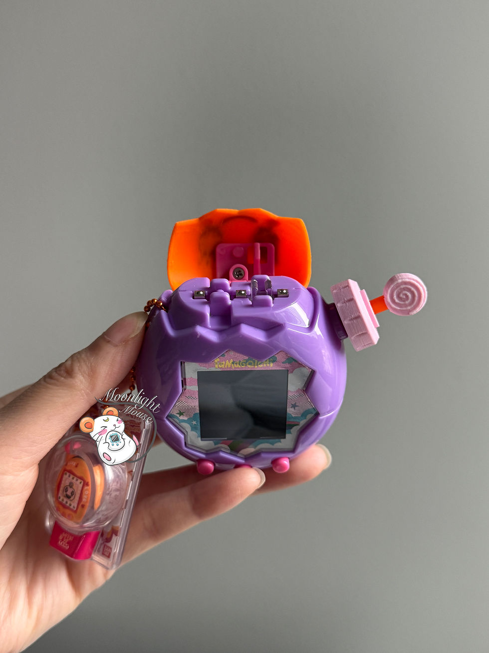 Thumbnail: Tamagotchi Paradise Memetchi 3D Print Top Cover + Pink Candy Knob Cap