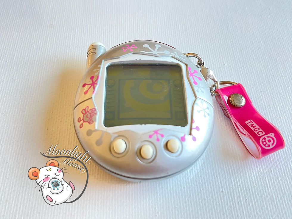 Thumbnail: Tamagotchi Connection v3 Keitai Akai Metallic Pink Snowflakes Japan 2004