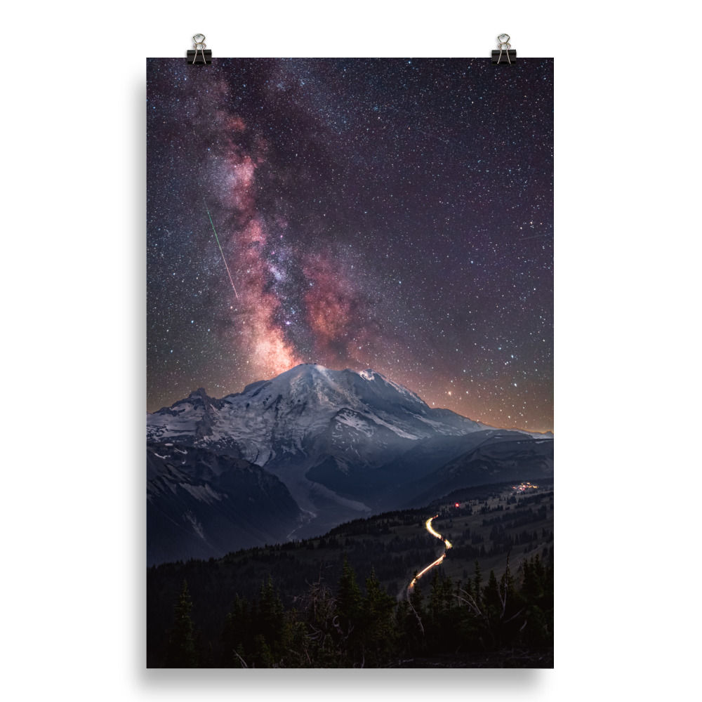 Perseids Meteor Shower in Mount Rainier National Park