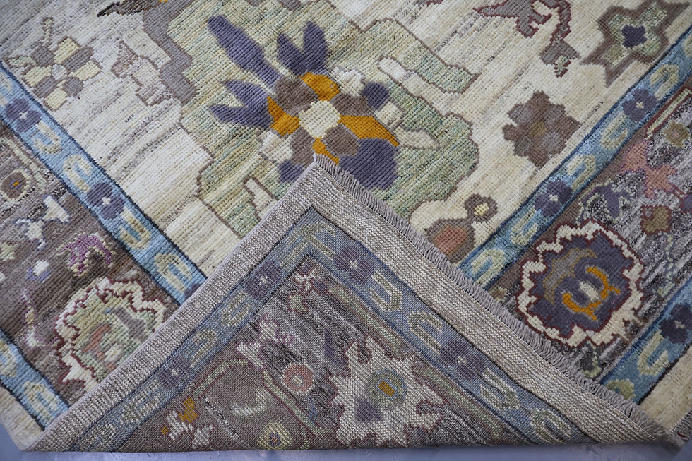 Thumbnail: Oriental wool Oushak Carpet -Size Lenght 391cm-12.8ft x width 300cm-9.8ft .