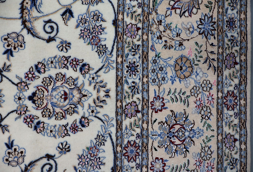 Thumbnail: Fine part silk oriental carpet -size Length 303cm-9.9ft  x width 210cm-6.8ft .