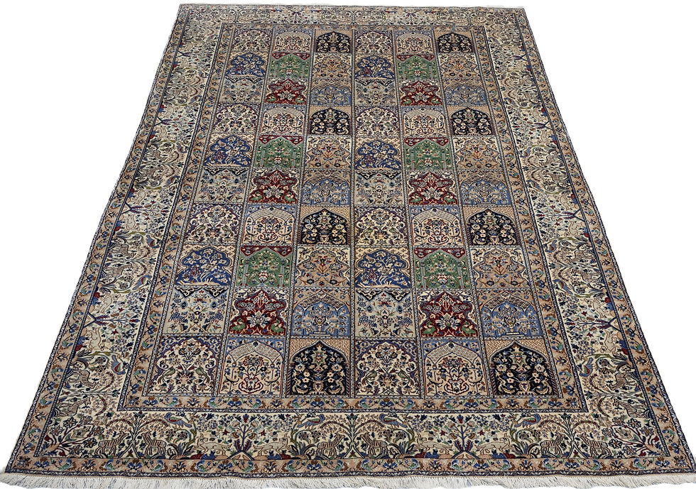 Thumbnail: Fine part silk Persian Nain Carpet -Size Lenght 298cm -9.7ft x width 201cm-6.5ft