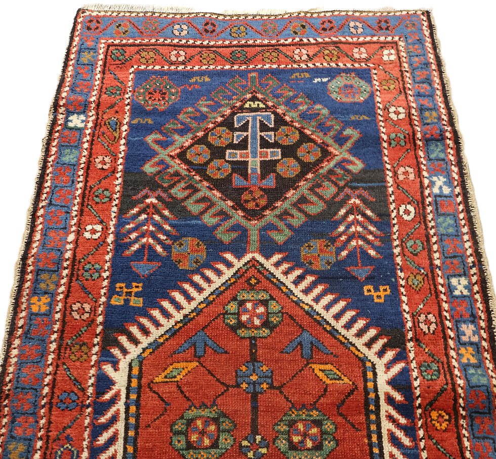 Thumbnail: Persian Heriz runner -Size 400cm-13ft x 89cm-2.9ft