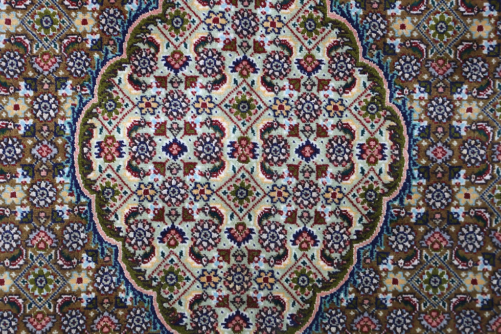 Thumbnail: Fine part silk oriental carpet -Size lenght 314cm-10.3ft x width 196cm-6.4ft .