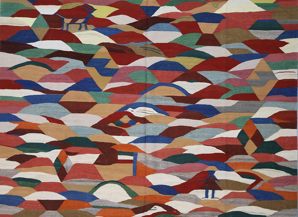 Thumbnail: Fine Contemporary kilim artistry -Size 362cm- x 247cm-8.10ft .