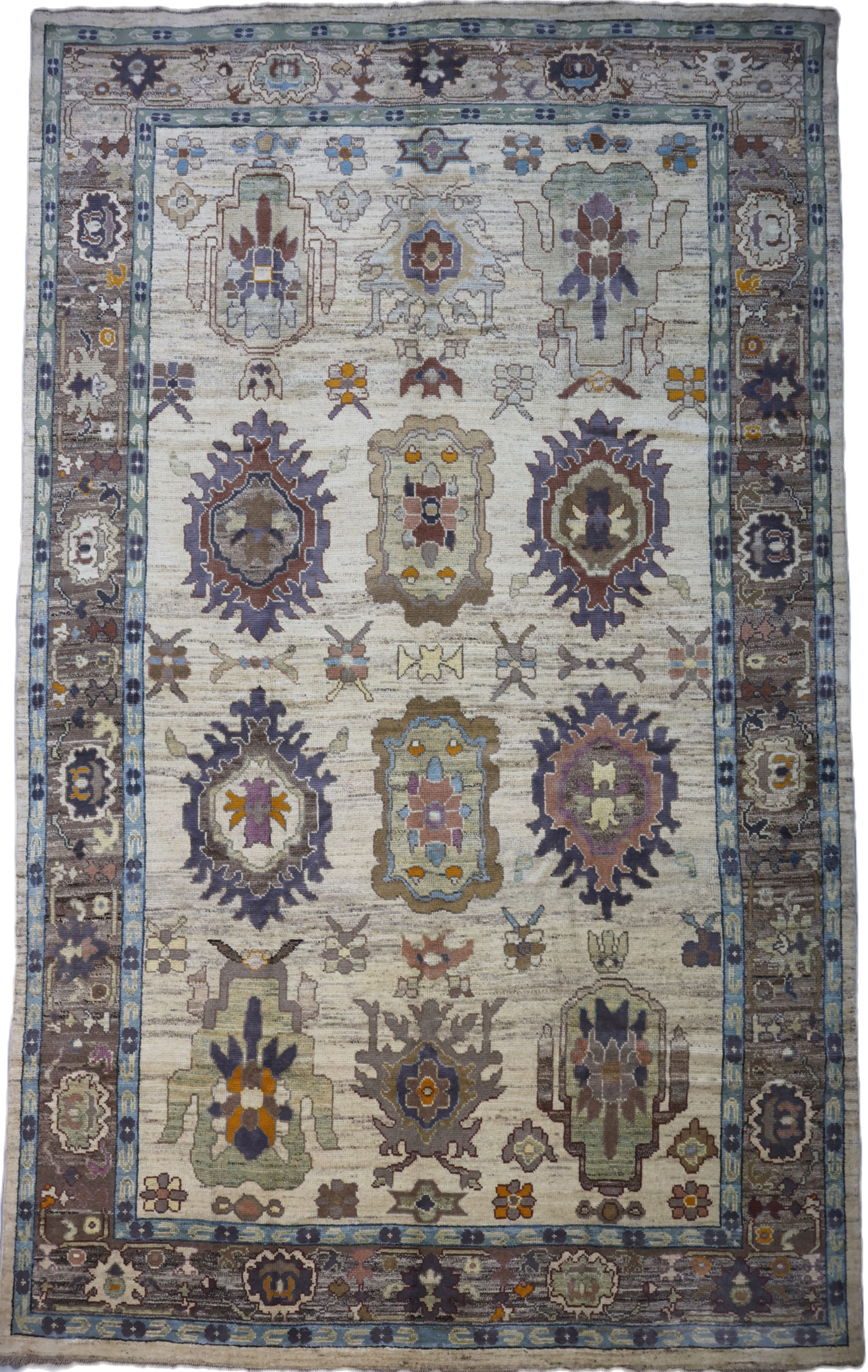 Oriental wool Oushak Carpet -Size Lenght 391cm-12.8ft x width 300cm-9.8ft .