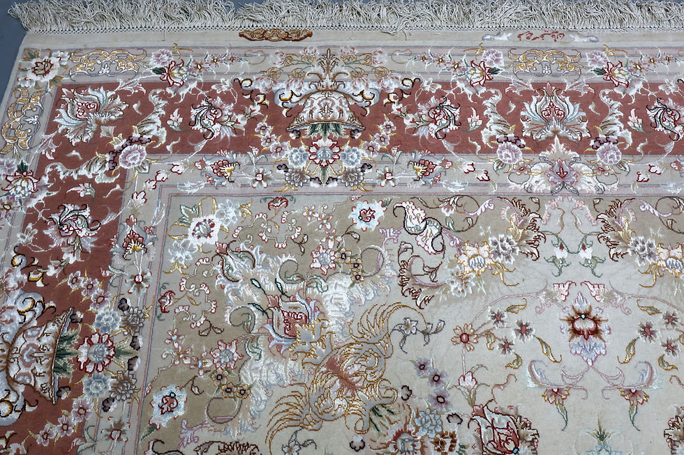 Thumbnail: Fine part silk Persian Tabriz carpet 