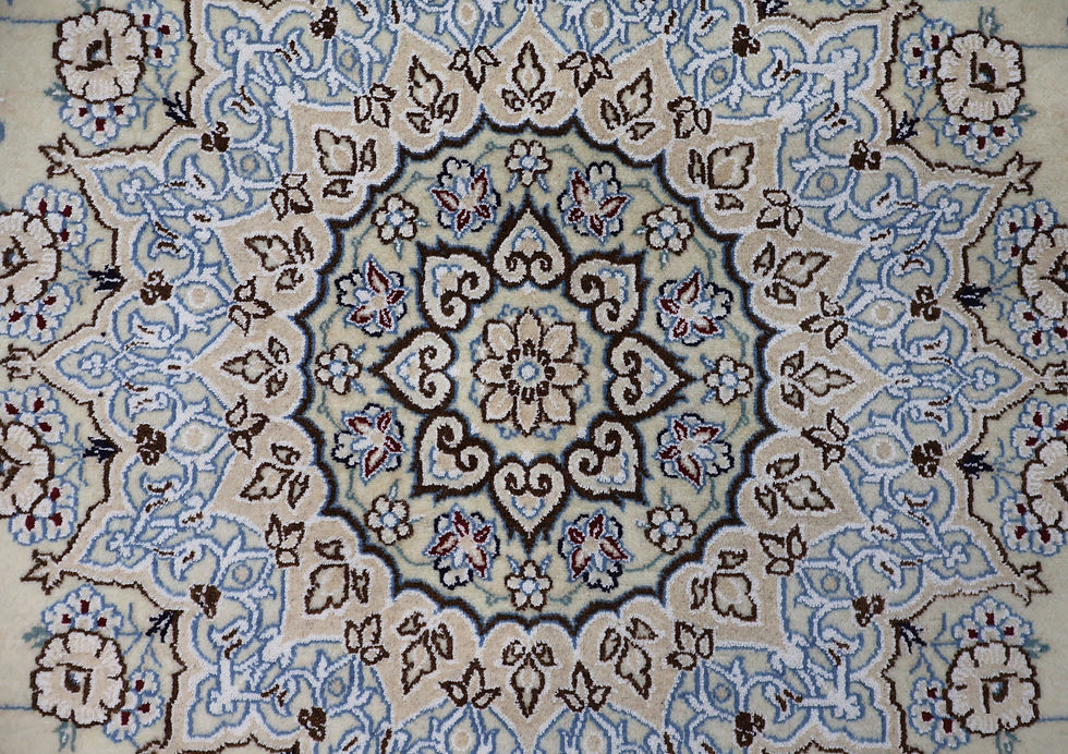 Thumbnail: Fine part silk Oriental carpet -size ,length 300cm-9.8ft x width 200cm-6.5ft .