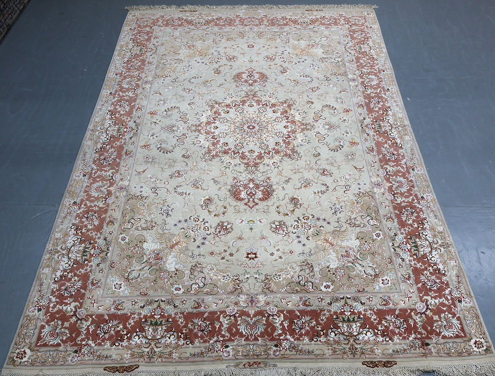 Thumbnail: Fine part silk Persian Tabriz carpet 
