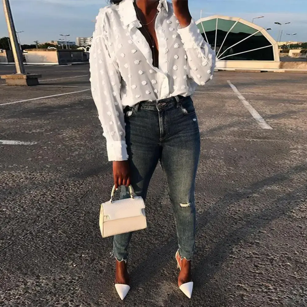 Polka Dot Loose Chiffon Top