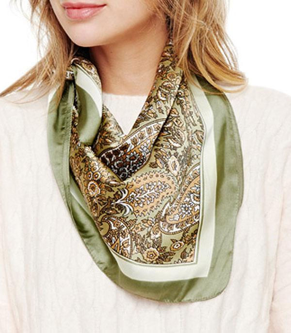 Thumbnail: Paisley Print Silky Scarf
