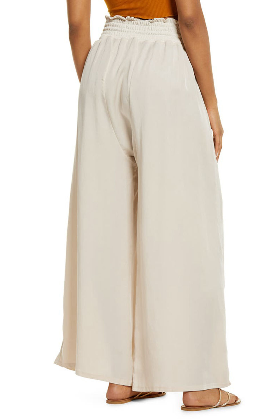 Thumbnail: Smocked High Waist Wide Leg Pants