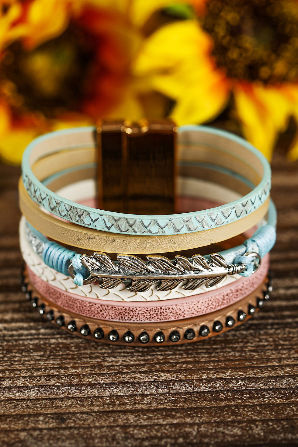 Thumbnail: Rhinestone Decor Multi-Layer Bracelet