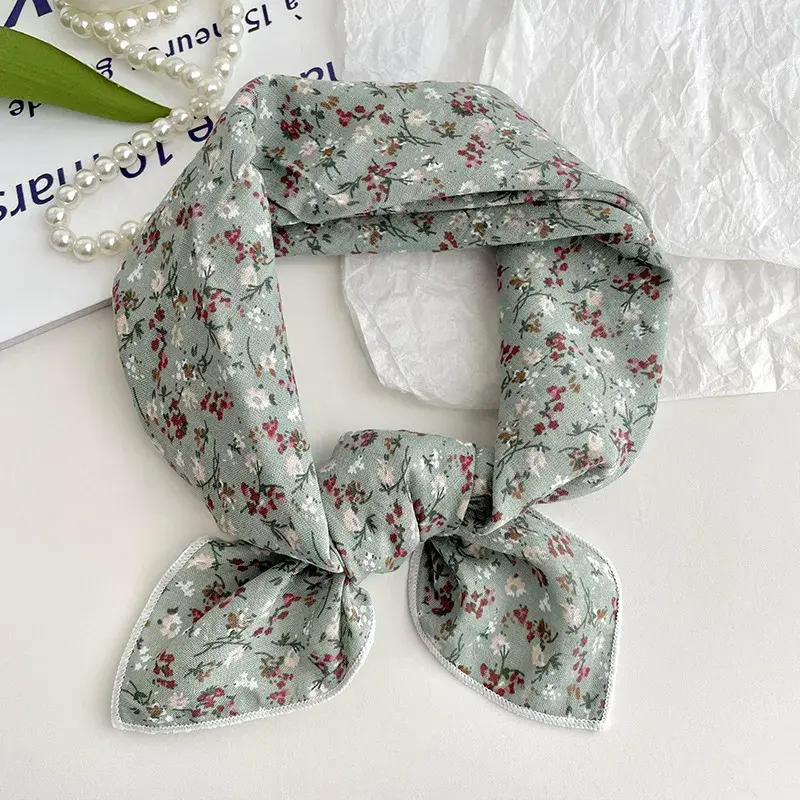 Thumbnail: Color Block Cotton And Linen Print Scarf