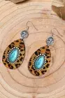 Thumbnail: Turquoise Leopard Print Earrings