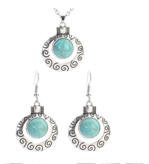 Boho Silver Color Necklace Set - 109