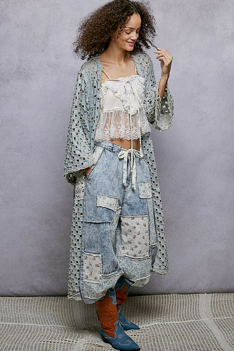 Designed in V-neck long sleeve roomy fit cardigan