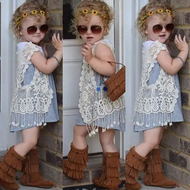 Girls Crochet Lace Vest