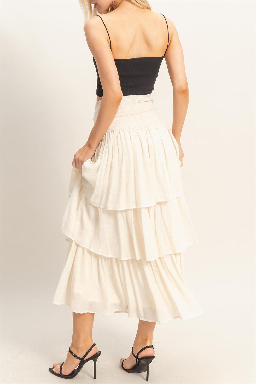 Thumbnail: Tiered Smocked Waist Skirt