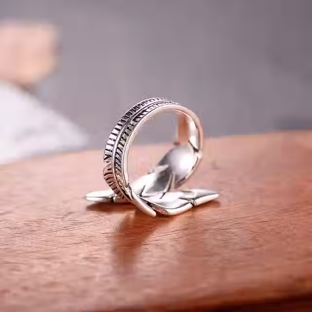 Thumbnail: Sterling Silver Feather Ring