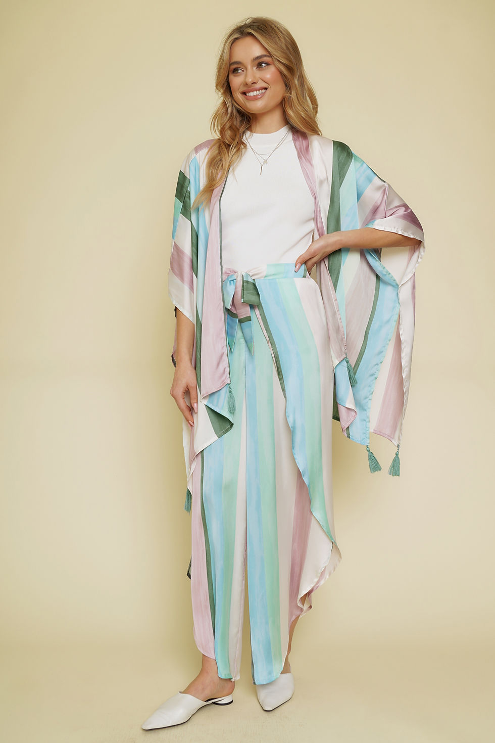 Thumbnail: Multi Stripe Satin Kimono