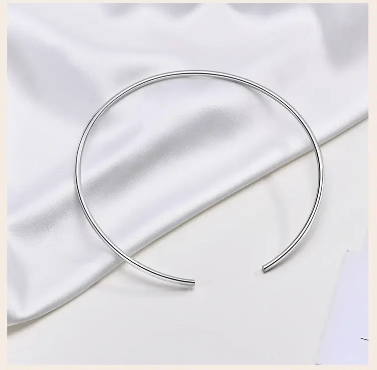Thumbnail: Open Collar Choker Torques Necklace