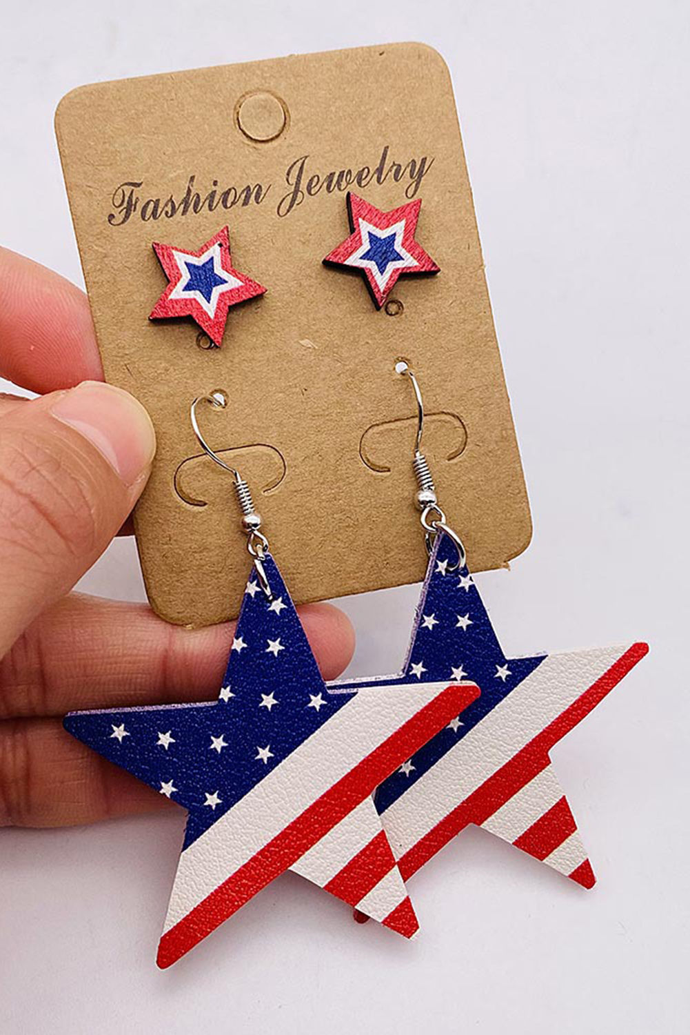 Blue Independence Day Earrings Stud Set