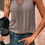 Thumbnail: Pleated Front Notched Neck Sleeveless Top