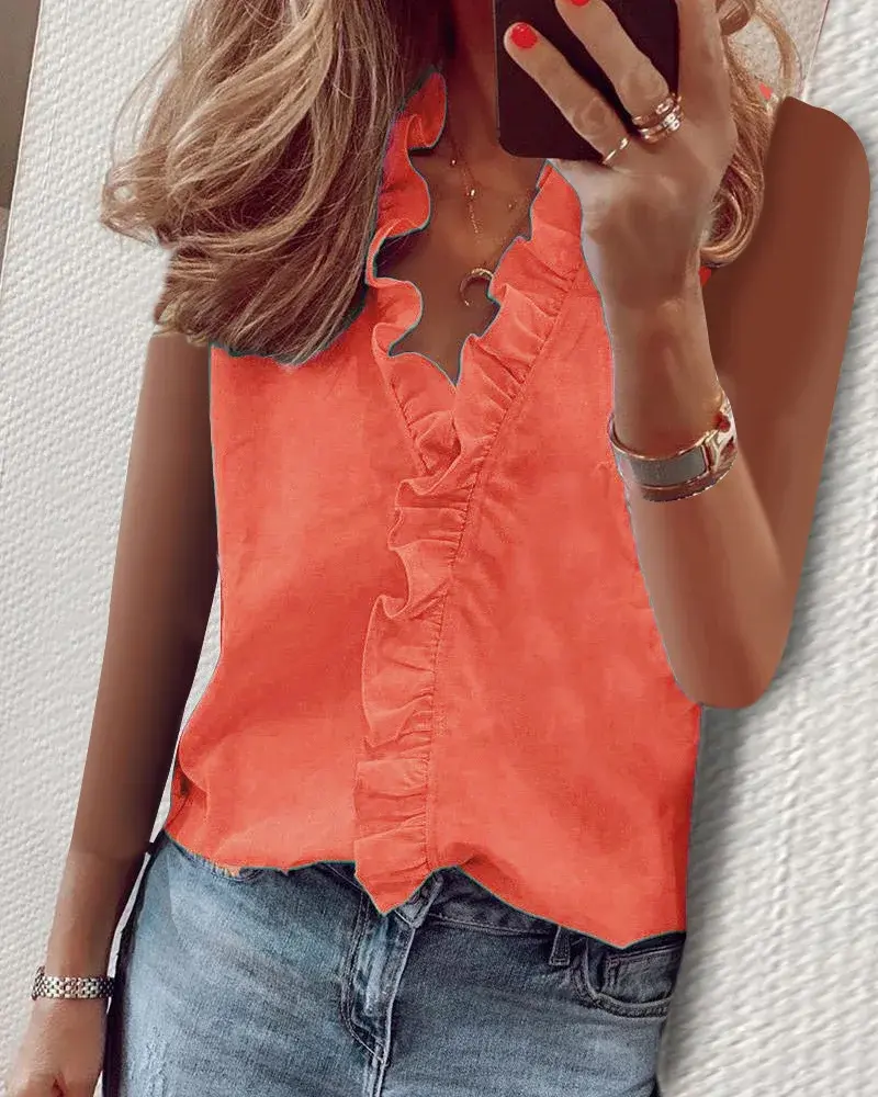 Thumbnail: Sleeveless Ruffle Top
