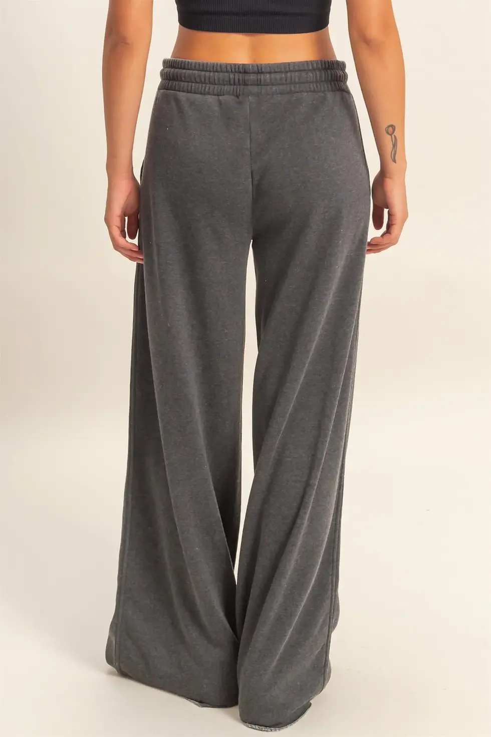 Thumbnail: Burnout French Terry Wide-Leg Pants