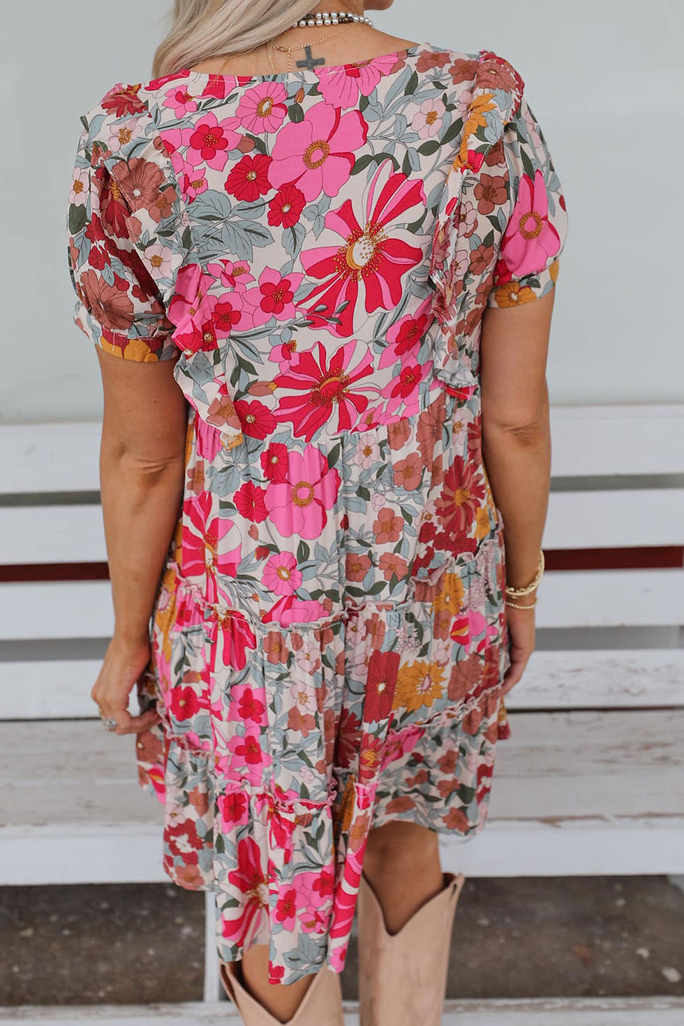 Thumbnail: Floral Frill Tiered Shift Dress