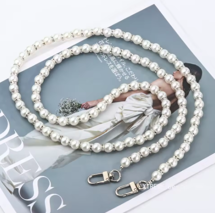 Long Beaded Chain Pearl Shoulder Strap
