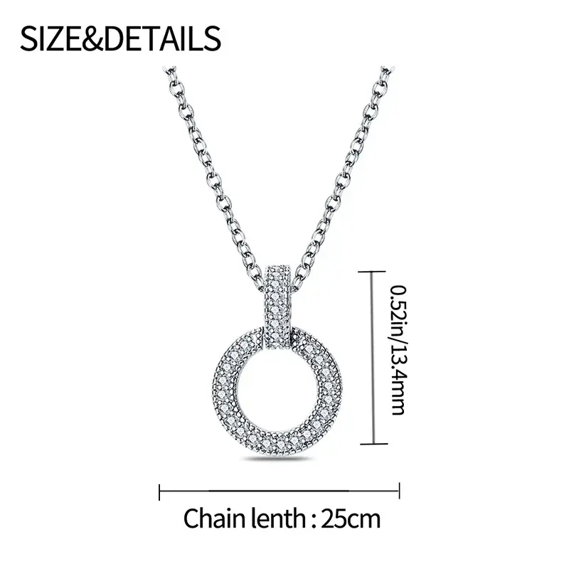 Thumbnail: Drop Round Circle Necklace