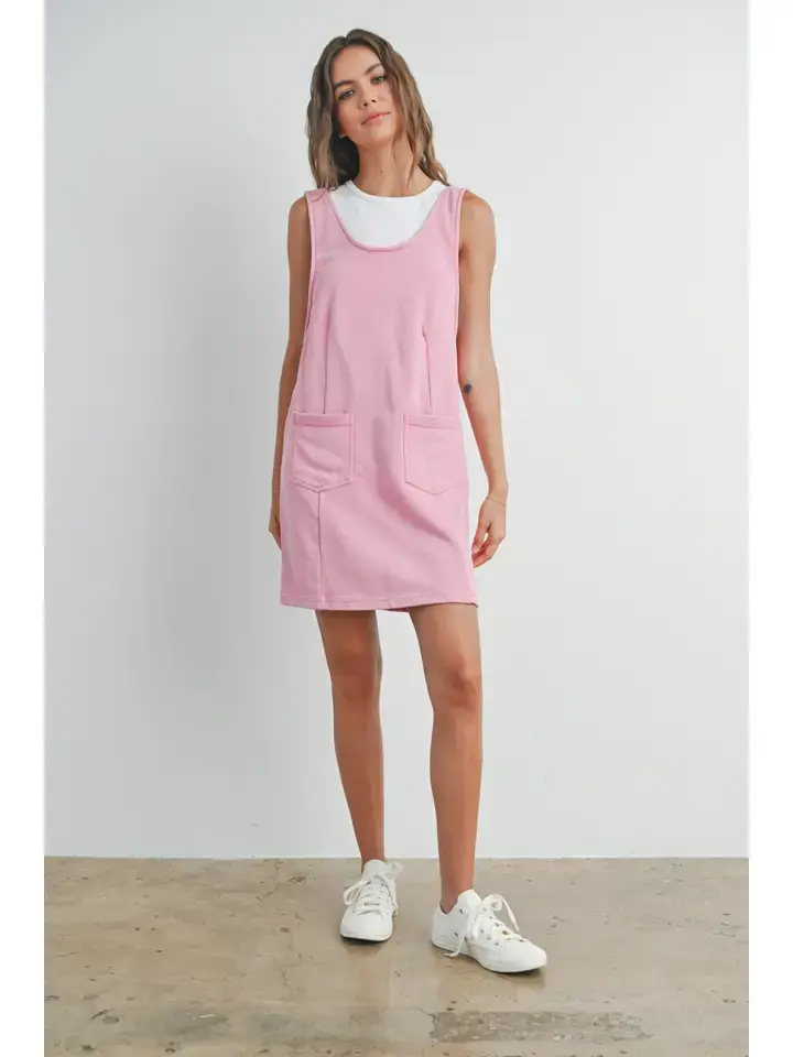 Thumbnail: Washed French Terry Sleeveless Jumpsuit Dress