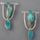 Thumbnail: Natural Resin Stone Vintage Hanging Earrings
