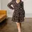 Thumbnail: Ditsy Floral Print Split Neck L/S Shirred Waist Flared Mini Dress